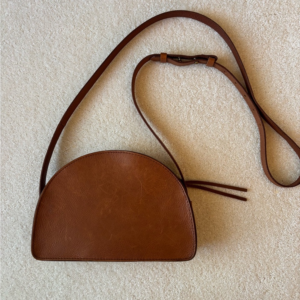 Madewell “The Simple Half Moon” Brown Crossbody Bag